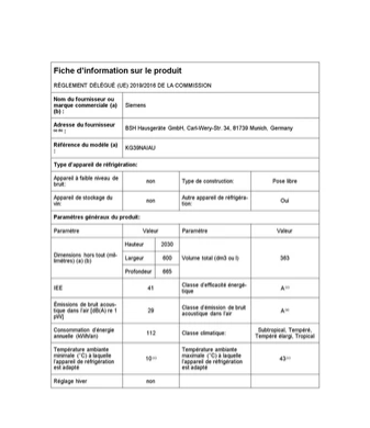 Réfrigérateur congélateur en bas Siemens KG39NAIAU, iQ500 Argent