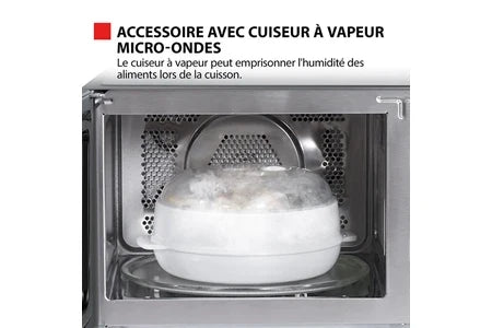 Micro-ondes combiné Toshiba Micro-ondes combiné pose libre - 900W+Grill 1000 W+Convection 2100W - Friteuse - Air Fry Combo 7-en-1 - 26L - Gris morandi