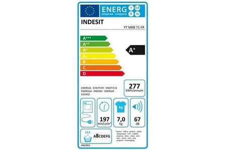 Sèche-linge pompe à chaleur Indesit - Ytm0871fr - 7kg - 60 cm - Blanc