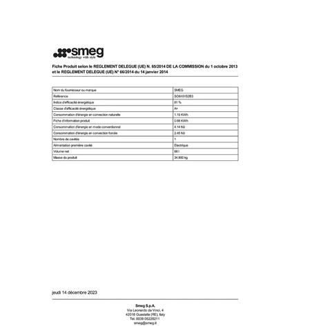 Four encastrable Smeg SO6101S2B3