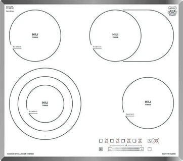 Cuisinière vitrocéramique Kaiser Plaque de cuisson - - KCT 6715 FW - Vitrocéramique blanche - 4 zones QuickHeat - 60 cm