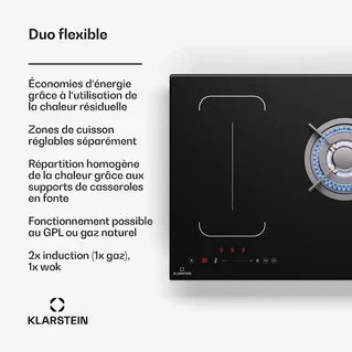 Plaque induction KLARSTEIN Plaque de cuisson induction MultiChef Table de cuisson induction et gaz 5 zones