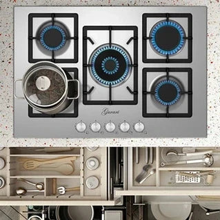 Gazinière Gurari Table de cuisson à gaz - - FQ755VTGC - 75 cm - 4,0 KW WOK - Inox