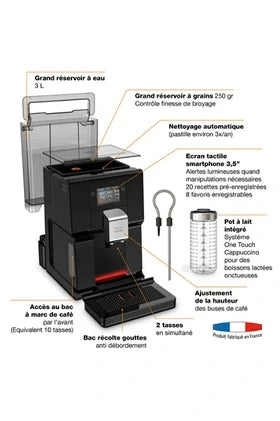 Machine à café à grain Krups INTUITION PREFERENCE NOIR 11 BOISSONS EA873810