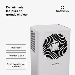 Climatiseur mobile KLARSTEIN Aero Ring 9K Climatiseur mobile smart 9000 BTU pour max. 31 m² avec commande vocale Blanc