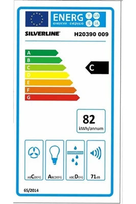 Hotte Aspirante décorative murale Silverline inclinée 90cm 577m3/h noir h20390 009