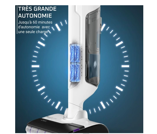 Aspirateur laveur Rowenta sans fil X-Clean 10 GZ7035WO Blanc