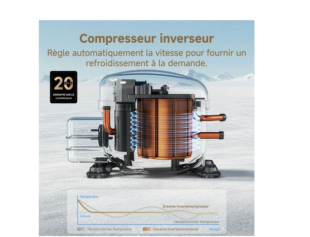 Réfrigérateur congélateur en bas Dreame Mega Pro 409 L