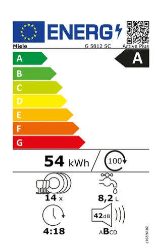 Lave-vaisselle pose libre Miele G 5812 SC Blanc