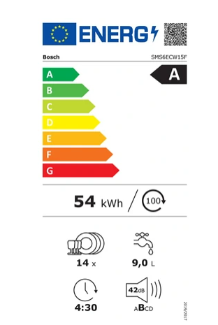 Lave-vaisselle pose libre Bosch SMS6ECW15F